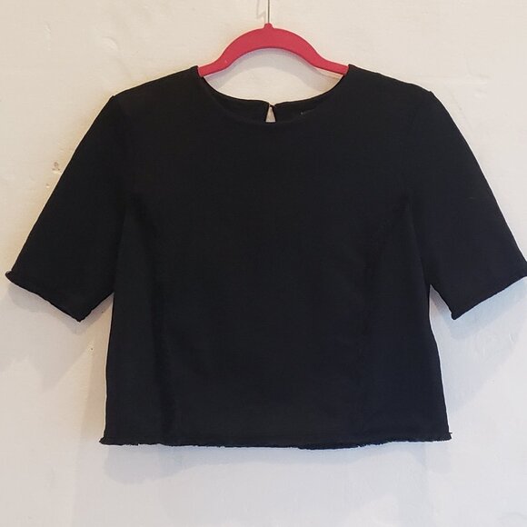 Banana Republic Tops - Banana Republic Black  Short Sleeve Top with Textured detailing